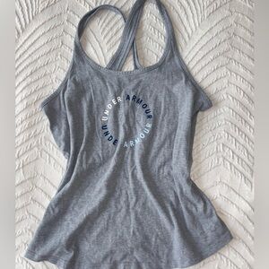 Under Armour Gray Fitted Crossback Tank Top
